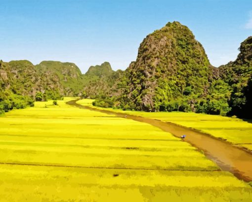 Yellow Rice Field Diamond Painting