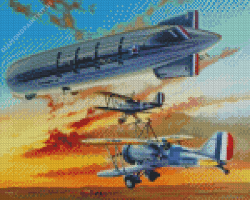 Zeppelin And Aircrafts Diamond Painting