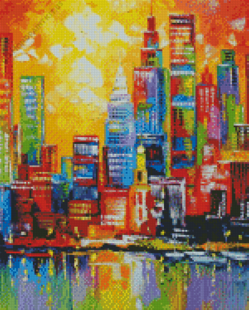 Abstract Colorful New York City Diamond Painting