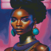 Afro Woman With Large Earrings Diamond Painting
