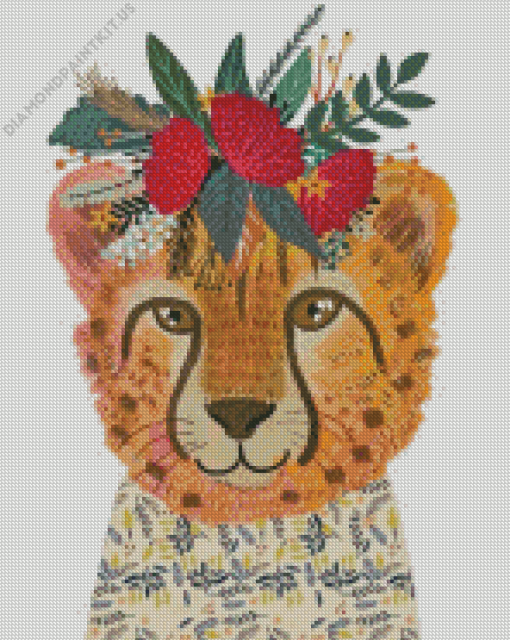 Animals With Flower Crown Diamond Painting