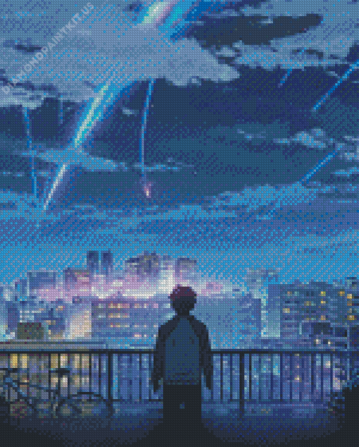 Anime Night City Lights Diamond Painting