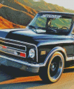 Black Classic Truck Diamond Painting