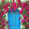 Blue Door with Flower Diamond Painting