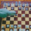 Blue Bird Playing Chess Diamond Painting