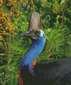 Blue Head Cassowary Bird Diamond Painting