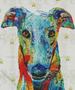 Colorful Greyhound Dog Art Diamond Painting