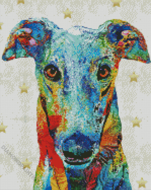 Colorful Greyhound Dog Art Diamond Painting