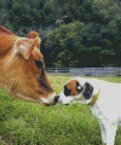 Cow And Dog Diamond Painting
