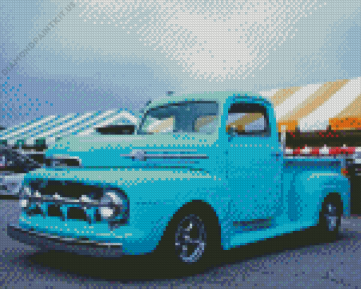 Cyan 1952 Ford Diamond Painting