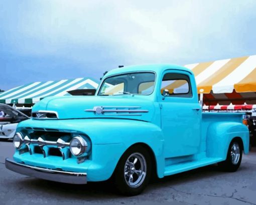 Cyan 1952 Ford Diamond Painting