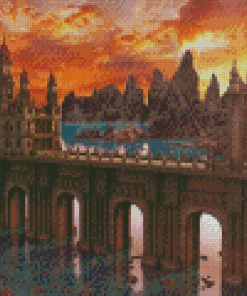 Fantasy Bridge And Castle Diamond Painting