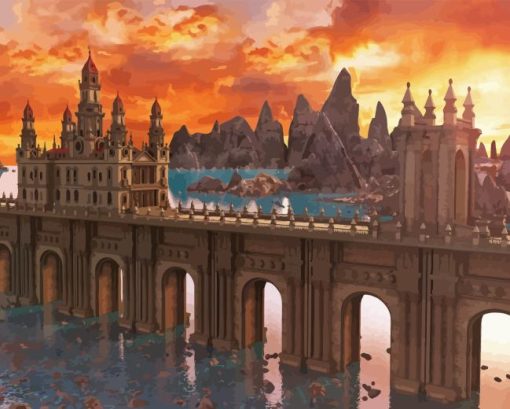 Fantasy Bridge And Castle Diamond Painting