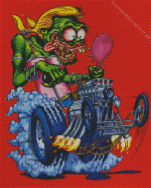 Female Rat Fink Diamond Painting