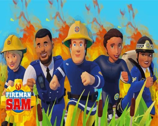 Fireman Sam Cartoon Diamond Painting