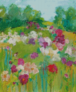 Flowering Impressionist Landscape Diamond Painting