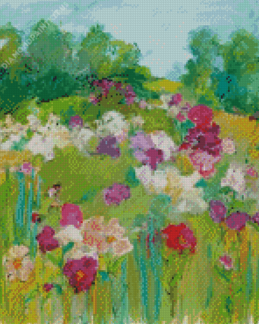 Flowering Impressionist Landscape Diamond Painting