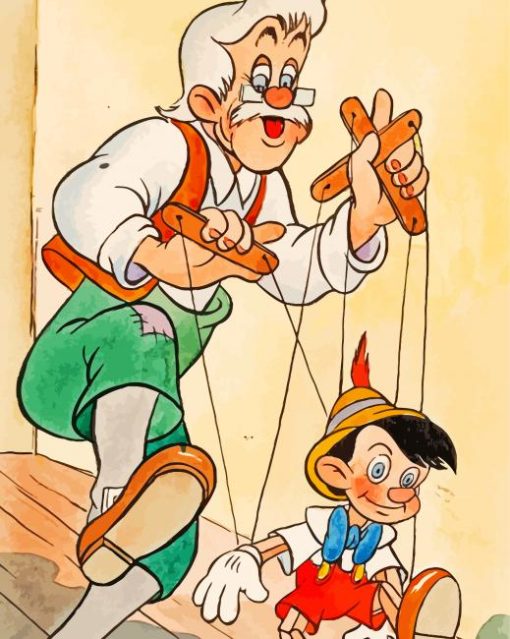 Geppetto And Pinocchio Diamond Painting