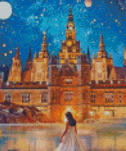 Girl And Castle View Diamond Painting