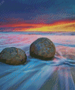 Hampden Moeraki Boulders Beach Diamond Painting
