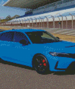 Honda Civic Type R Blue Car Diamond Painting