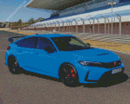 Honda Civic Type R Blue Car Diamond Painting