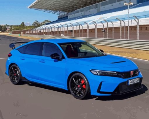 Honda Civic Type R Blue Car Diamond Painting