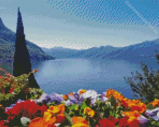 Lecco Lake Landscape Diamond Painting