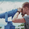 Man With Binoculars Diamond Painting