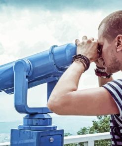 Man With Binoculars Diamond Painting