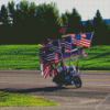 Motorcycle And Flags Diamond Painting