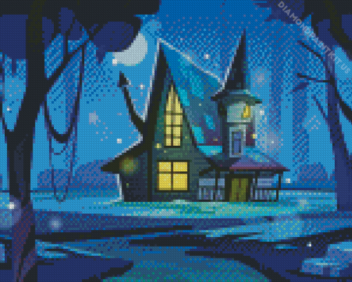 Mystery Forest House Diamond Painting