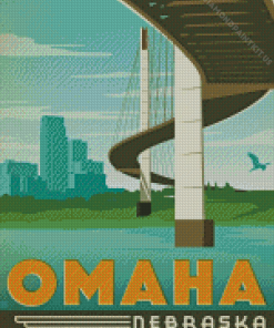 Omaha City Nebraska Poster Diamond Painting