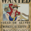 One Piece Luffy Wanted Poster Diamond Painting