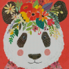 Panda with Flowers Diamond Painting