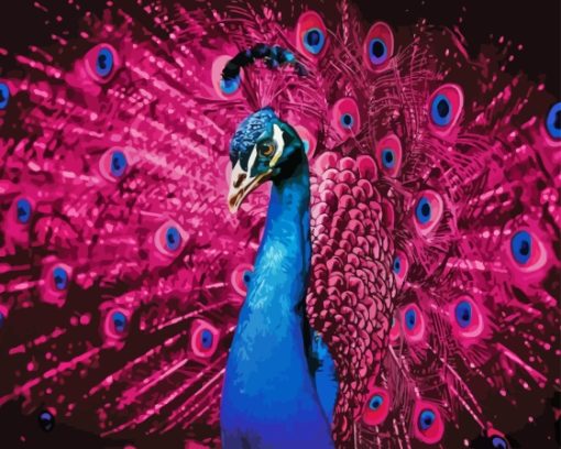 Peacock Pink Bird Diamond Painting