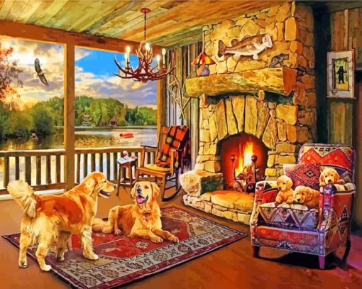 Puppy Family Diamond Painting