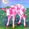 Purple Strawberry Cow Diamond Painting