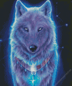 Purple Spirit Wolf Diamond Painting