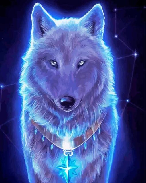 Purple Spirit Wolf Diamond Painting