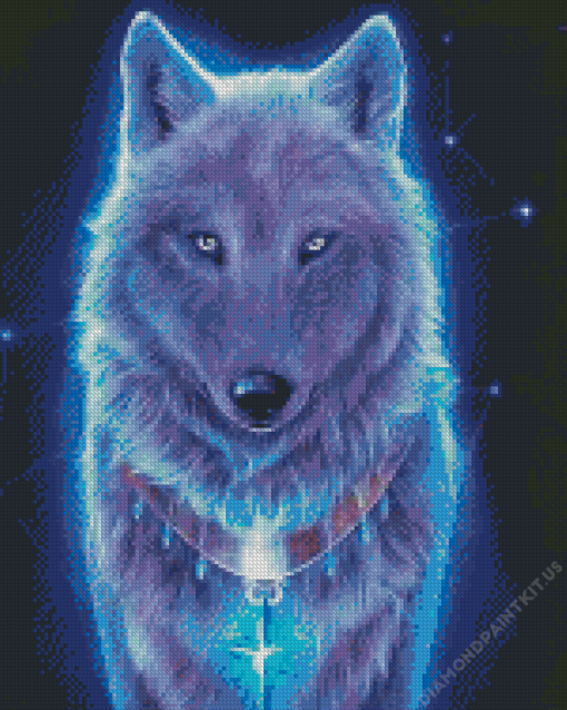 Purple Spirit Wolf Diamond Painting