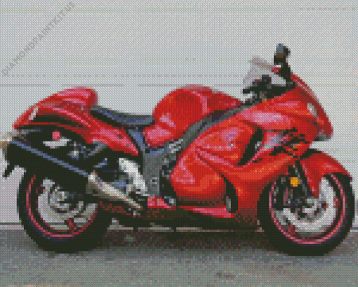 Red Suzuki Hayabusa Diamond Painting