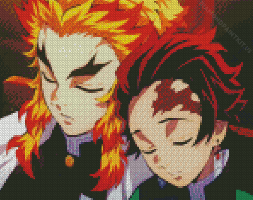 Rengoku Kyojuro And Kamado Tanjiro Diamond Painting