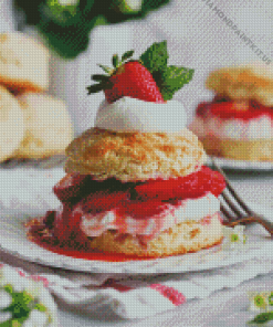 Shortcake With Strawberry Diamond Painting