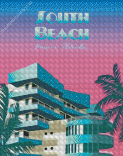 South Beach Miami Florida Poster Diamond Painting