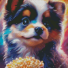 Space Dog with Popcorn Diamond Painting
