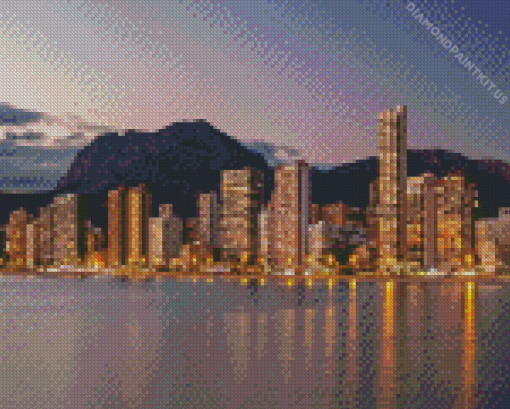 Spain Benidorm At Night Diamond Painting