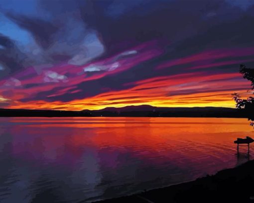 Sunset Over Lake Cumberland Diamond Painting