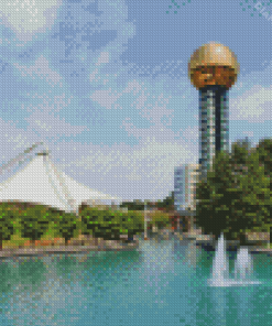 Sunsphere Tower Knoxville Park Diamond Painting