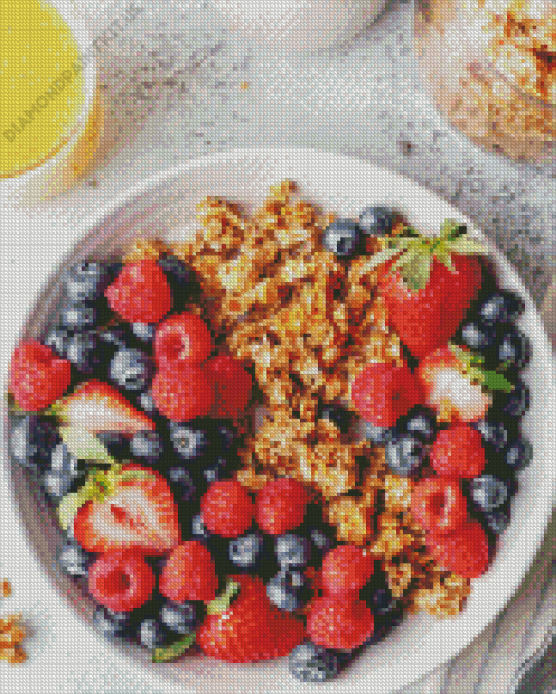 Sweet Granola With Berries Diamond Painting